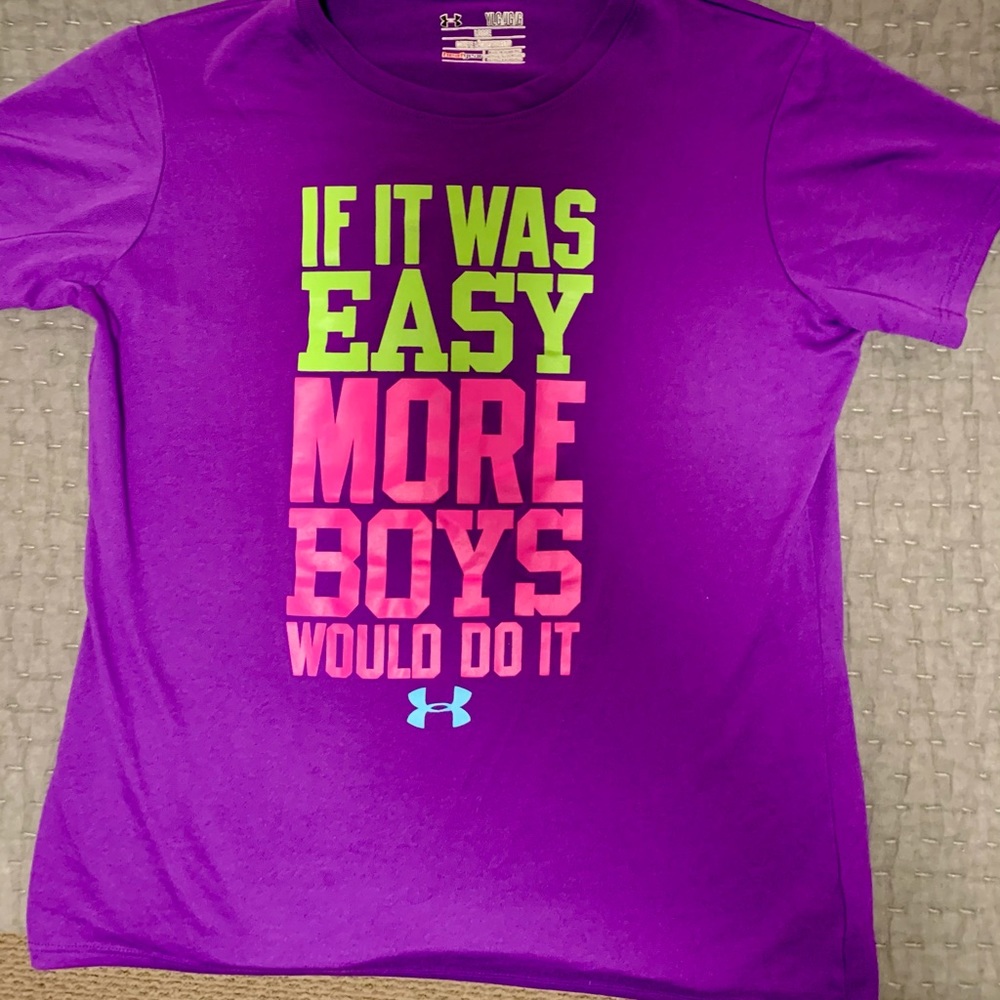 Girls Under Armour Athletic Tee Size L